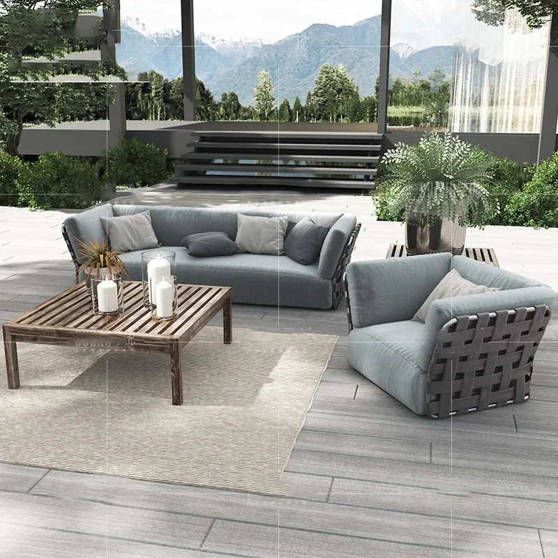 Outdoor furniture, rattan woven sofa, courtyard, sun protection, waterproof villa, garden, outdoor terrace, leisure sofa combina