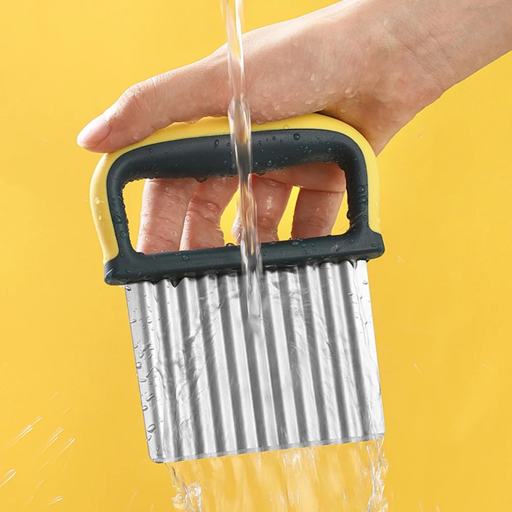 

2 Pcs Potato Slicer Stainless Steel Blades Kitchen Tool Vegetable Wavy Chopper Fruit Cheese Carrot Colorful Practical