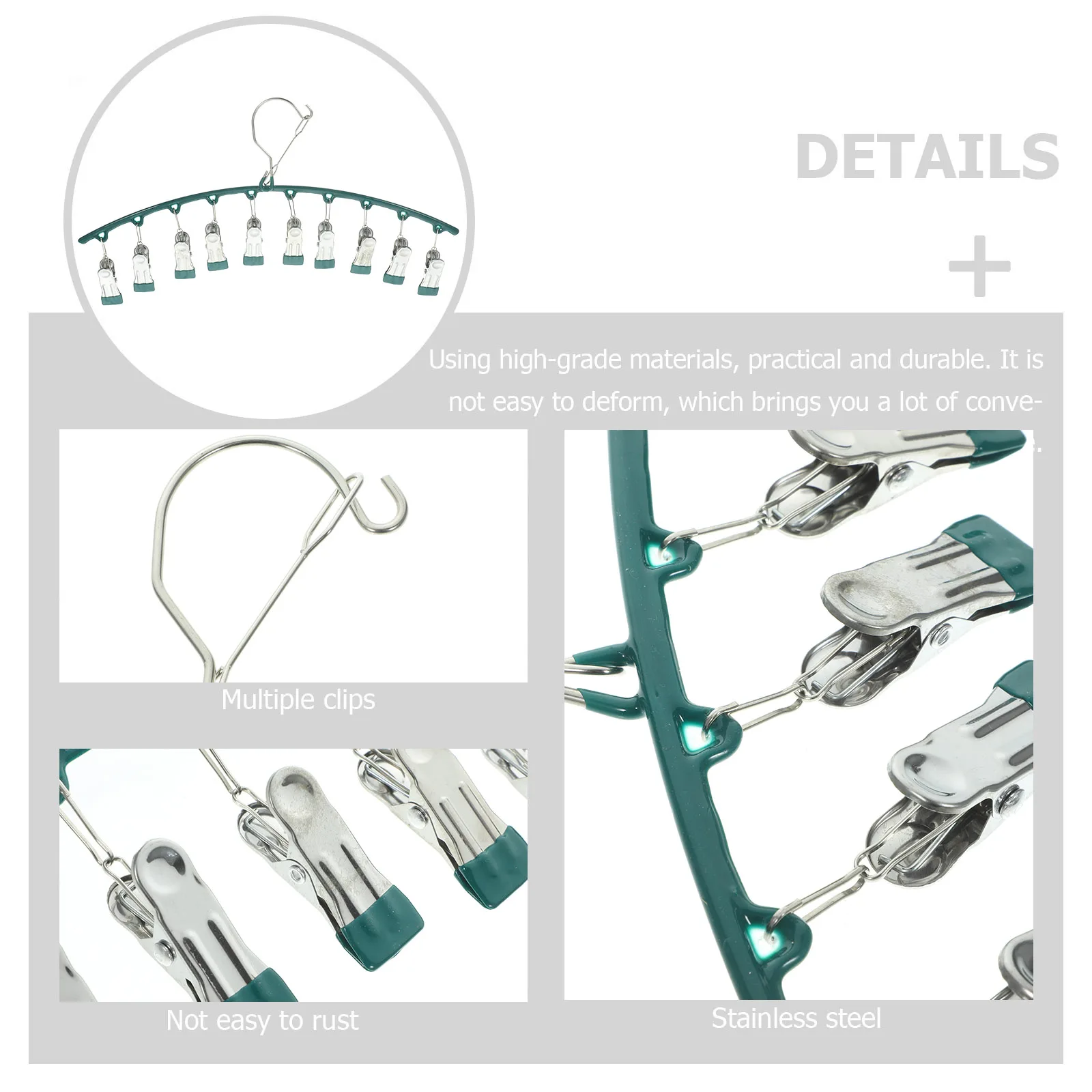 

Stainless Steel Laundry Drying Rack Space Saving Hangers With Clips For Socks Bras Towels Outdoor Indoor Clothes Organizer