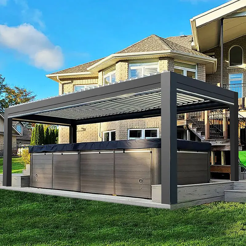 Villa Outdoor Heavy Duty Aluminum Alloy Pavilion Good Value for Money Luxurious Pergola All Weather Entertainment Gazebo