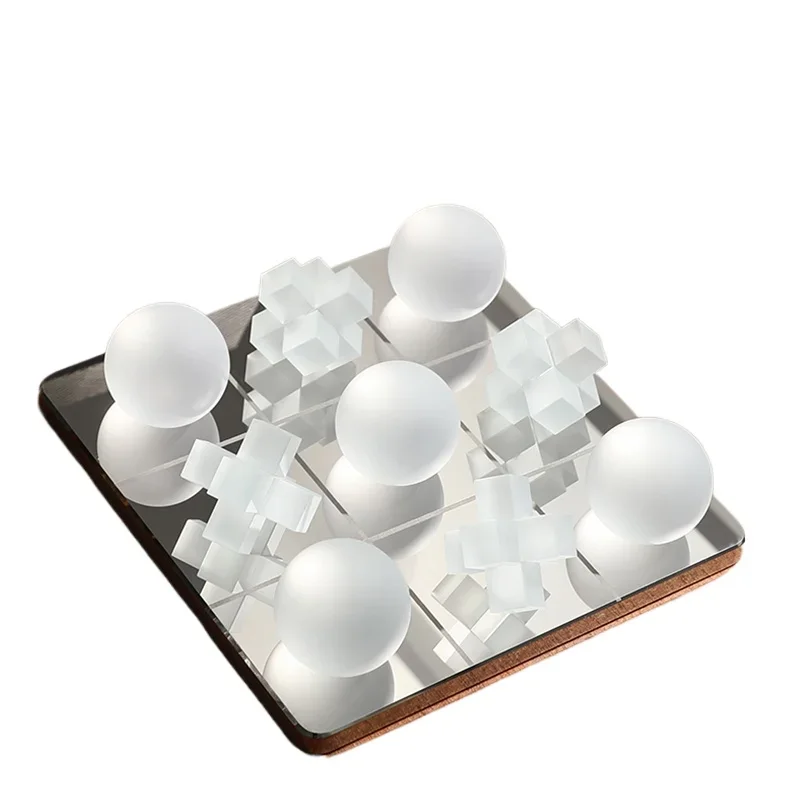 Transparent crystal chess set ornament home interior living room study decoration chess game board set luxury