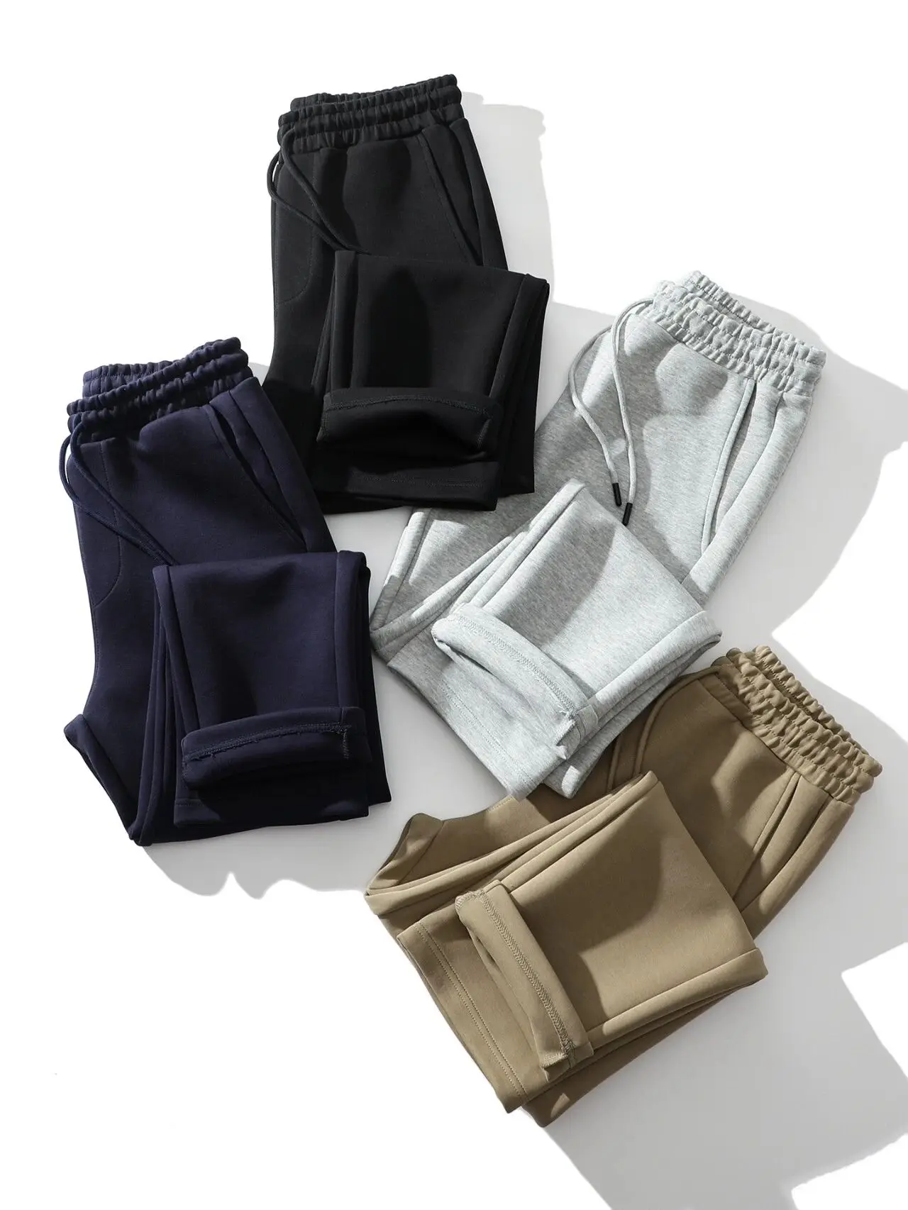 

Loose Men's Straight Leg Joggers Pure Color Breathable Air Layer Cotton Sweatpants Faionable Urban Sle Autumn Sportswear