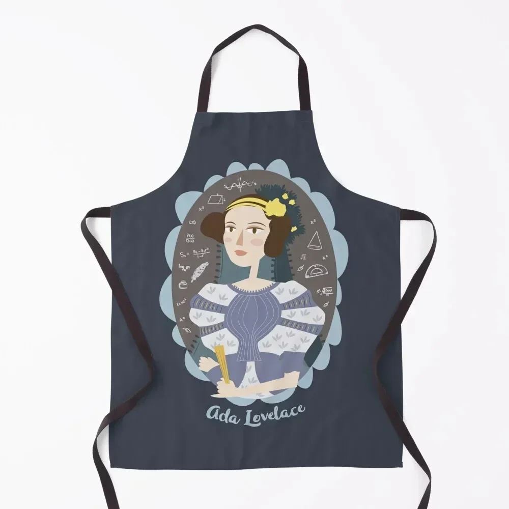 

Women of Science: Ada Lovelace Apron Professional Barber Kitchen Handle For Women For Nail Stylist waiter Apron