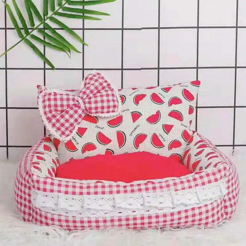 Pet Kennel Pumpkin Nest Flower Bud Nest Cat Nest Cute Pet Nest Cushion Pet Cushion Nest Cushion Dog Kennel Cat Bed