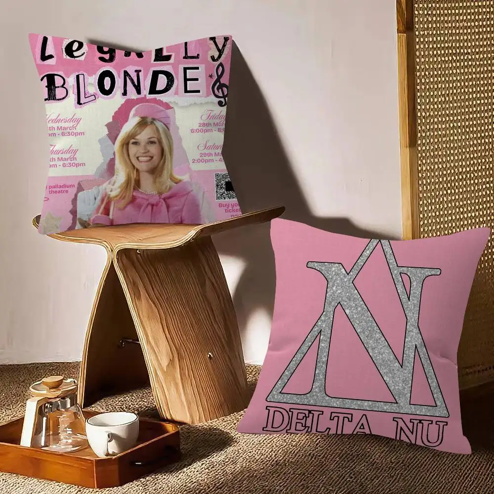 Movie L-Legally logo B-Blonde  45*45cm Cushion Cover Pillow Cover Decor Pillowcase Home Pillowcase for Couch Pillow