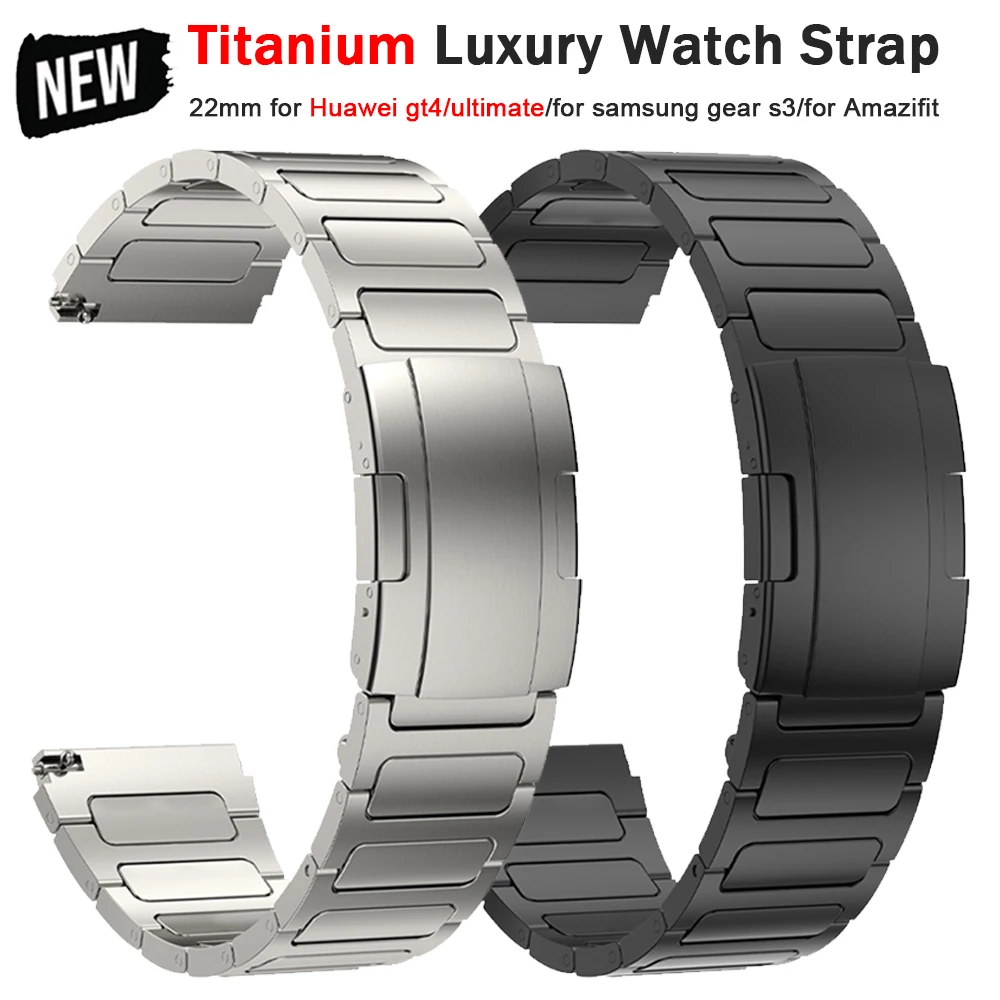 22mm Titanium Metal Strap for Amazfit Balance GTR 4/3/2 Luxury Business Bracelet for Huawei Watch 4 Pro/3 Pro/GT4 46mm/Ultimate