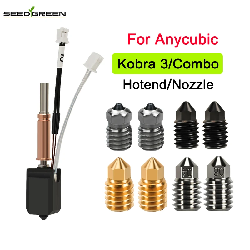 

Обновление Hotend Kobra 3, новый горячий конец для Anycubic kobra 3, керамическая печатающая головка Hotend, 3D-принтер, аксессуары для сопла из закаленной стали
