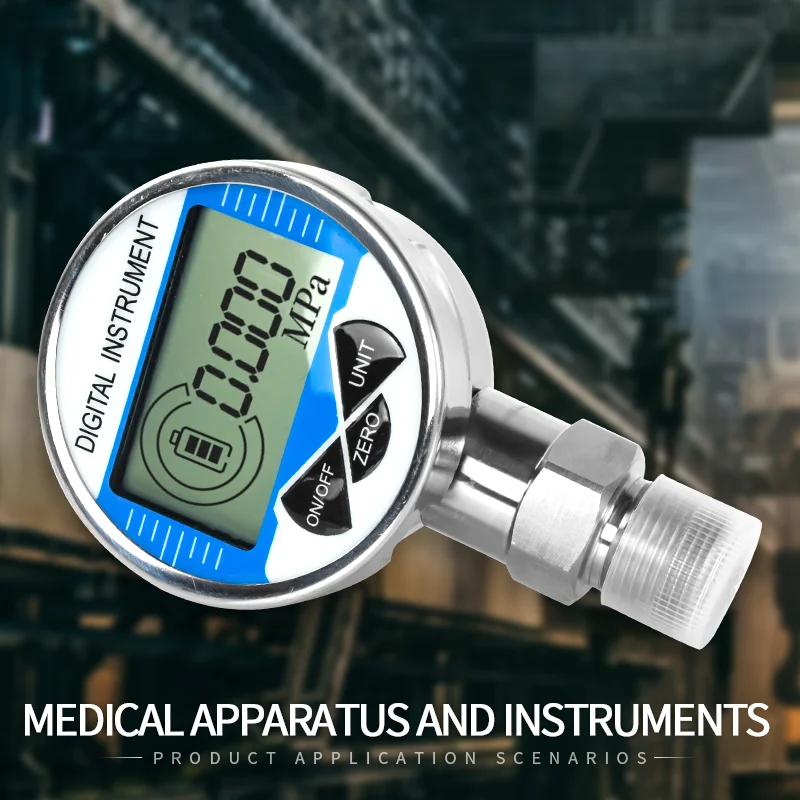 Hydraulic Pressure Manometer -0.1~60Mpa M20*1.5 Pressure Meter 60mm Dial Radial 300bar 400bar Digital Pressure Gauge