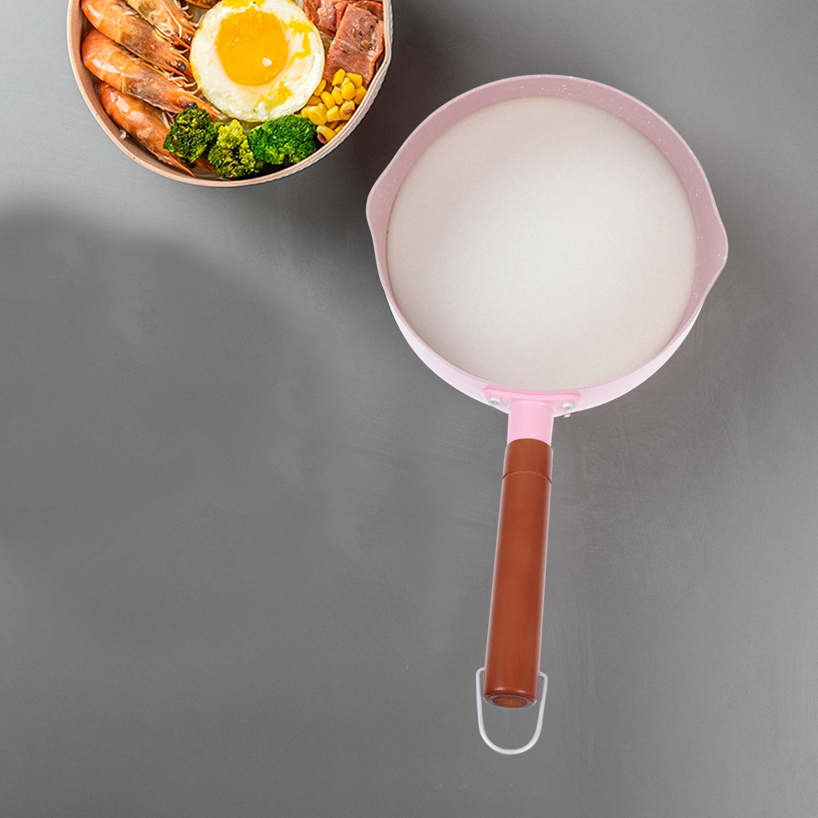 

Milk Pot with Wooden Handle Aluminium Cooking Pot for Soup Baby Food Heating Home Kitchen Use Saucepan Stockpot