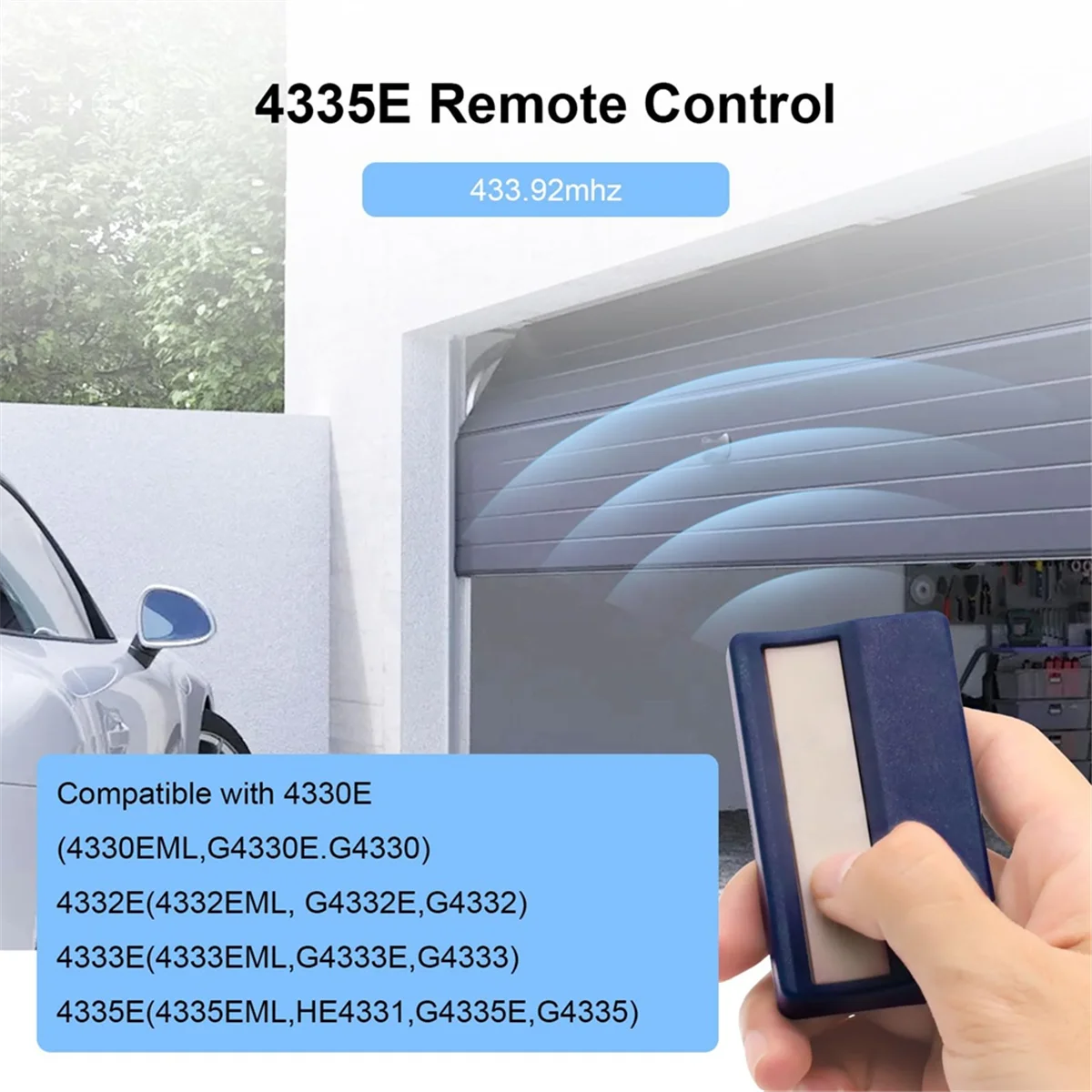 A23K-Radio Remote Control for Garage Door Opener,Compatible for Chamberlain LiftMaster 4335E,433.92 MHz,Telecommand Handheld