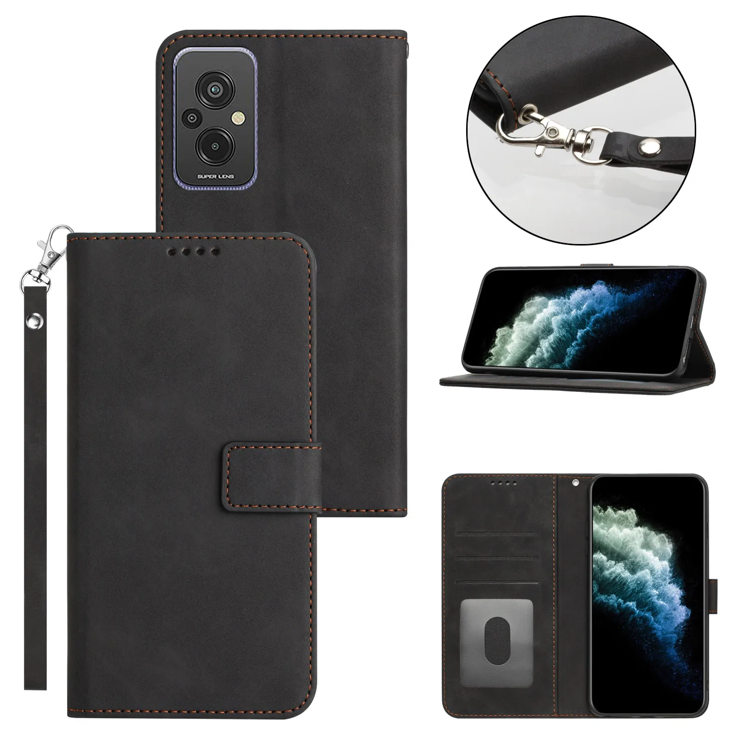 Wallet Leather Case For OPPO A60 A40 A3 A3X Reno 12 12F F27 Pro Plus 5G 4G Phone Cases Photos Frame 10pcs