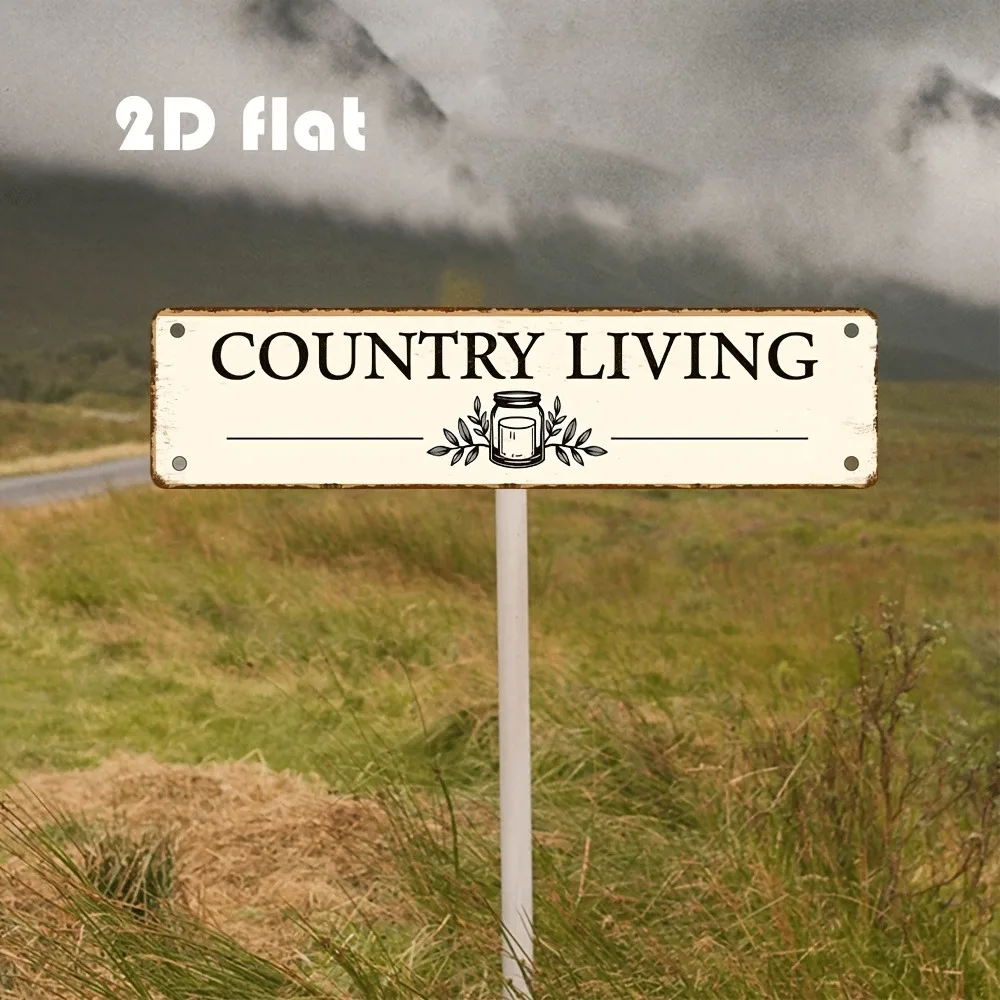 Customizable 2D Flat Rustic Roadside Sign 3.94x15.75in Weather-Resistant Aluminum Garage Cafe Home Wall Decor Only Indoor Outdoo view 2