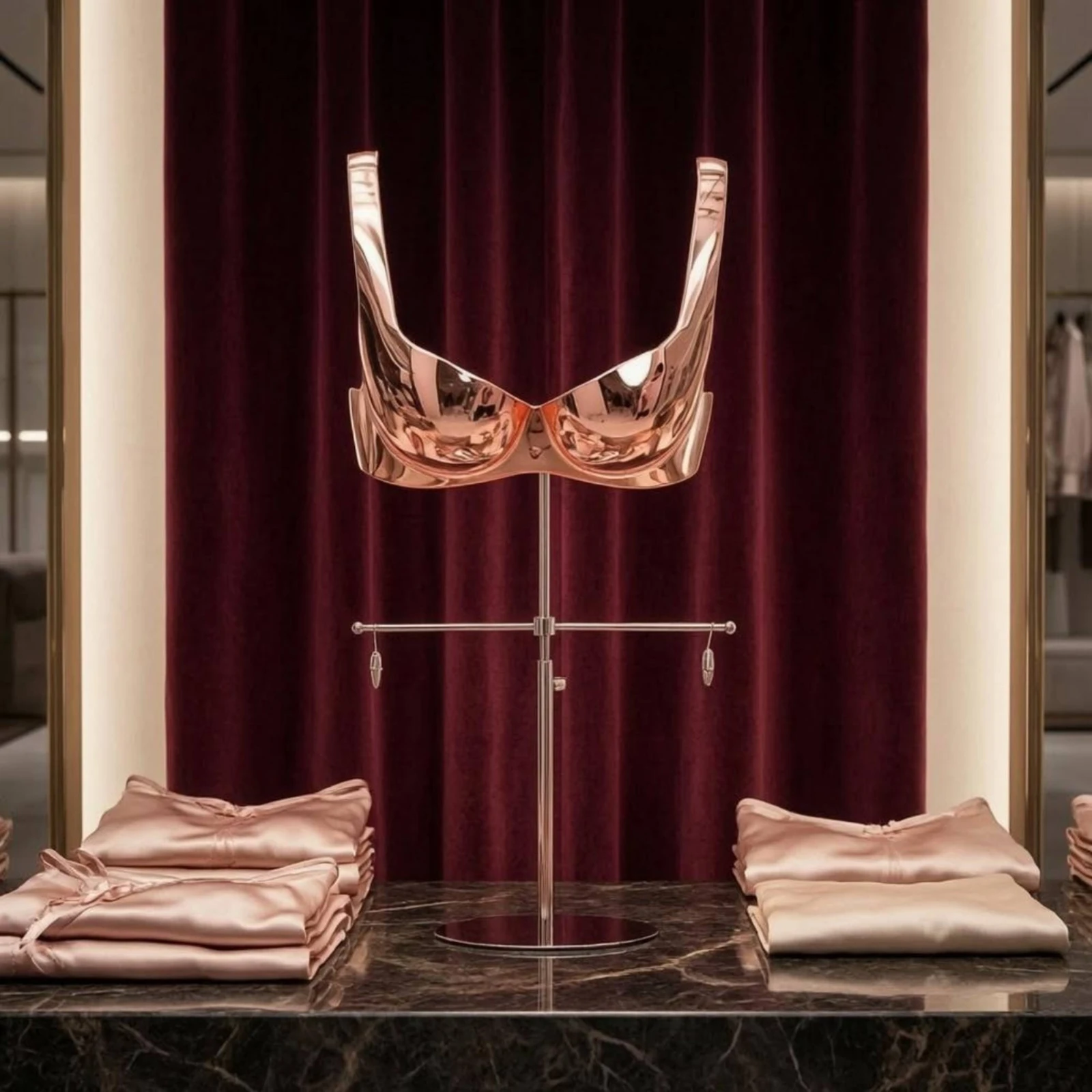 Bra Display Stand Hanging Bar Bra Form Stand Torso Display Form Vertical Metal Support Lingerie Mannequin PE Material