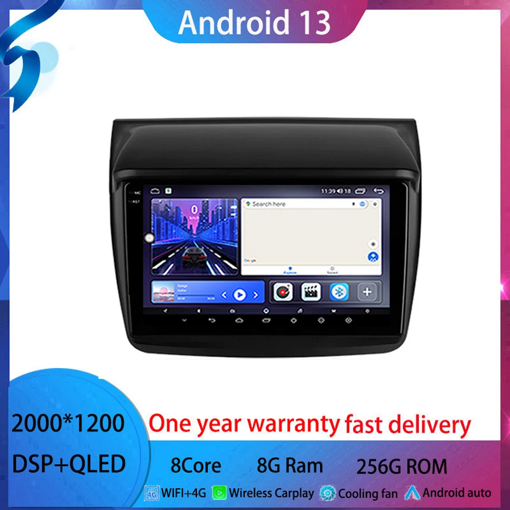 

For Mitsubishi Pajero Sport 2 2008-2016 android 13 Car Radio Multimedia Video Player Android tablet No 2din dvd QLED 4G BT wifi