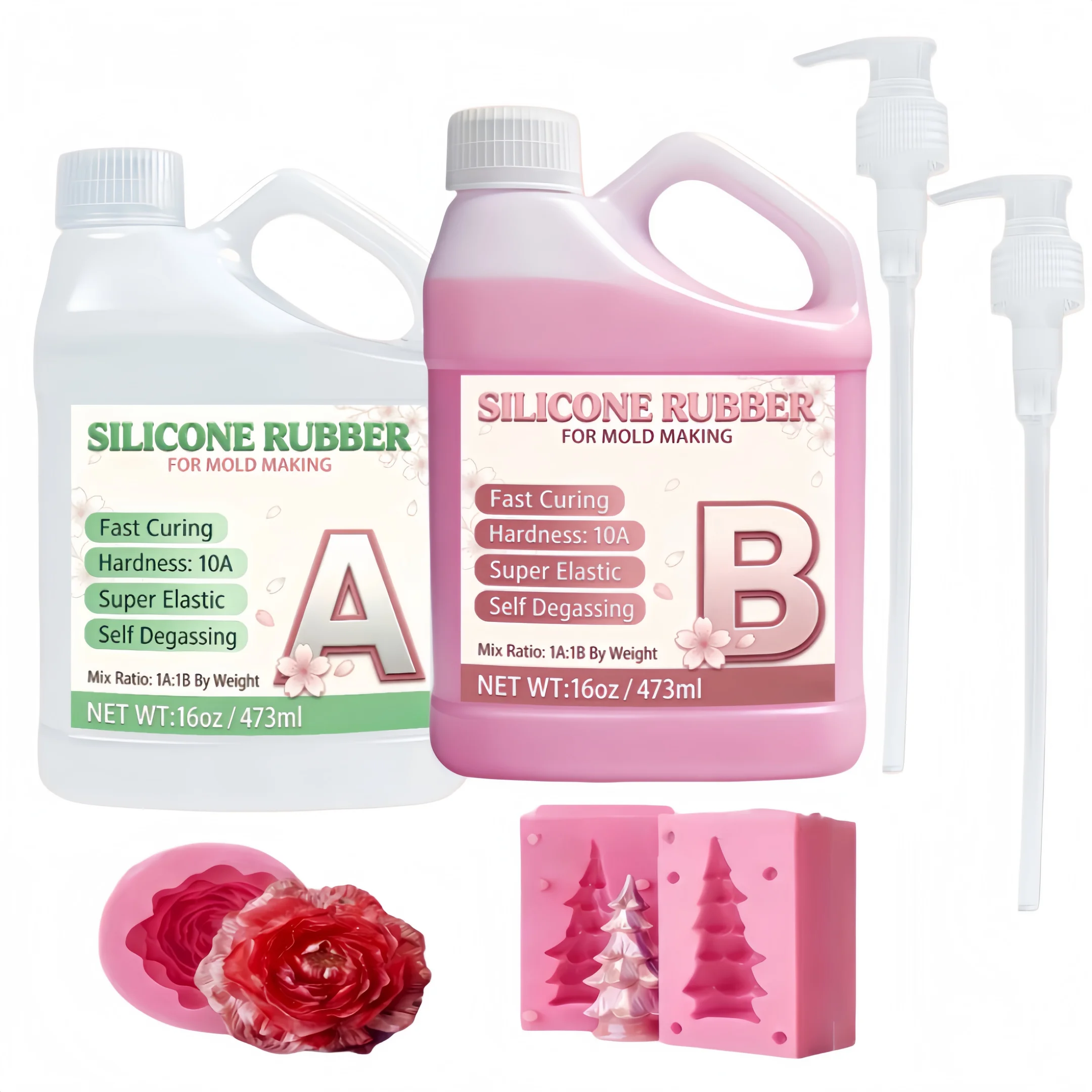 Flüssige, schnell trocknende, rosa Harz-Silikonform, DIY-Bastelwerkzeuge, Party-Ornament für 3D-Formgebung und Handarbeit