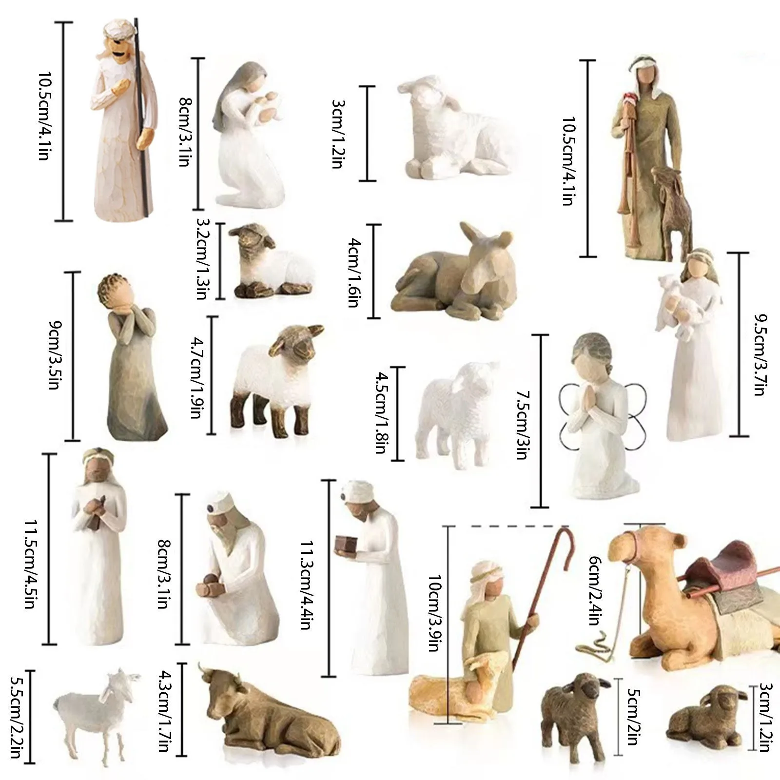 22pcs Desktop Ornament Creative Religious Acrylic Christmas Decoration 1 Set Jesus Prayer Scene Room Ornament For Home Xmas Gift