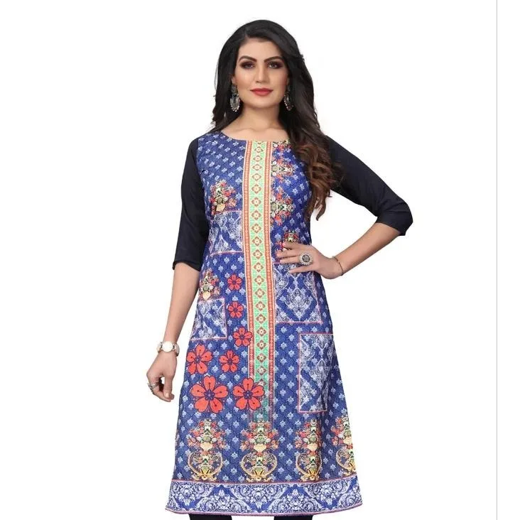 المرأة المسلمة كورت عصرية أنيقة مستقيمة أنبوب عادية الزهور نمط شق هيم فستان مريح Islamitische Dames Kleding #5