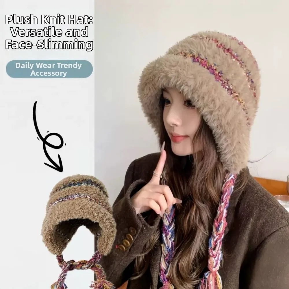 

Gifts Korean Style Ear Protection Hat Soft Thickened Knitted Warm Hat Keep Warm Headgear Plush Earmuffs Cap Hiking