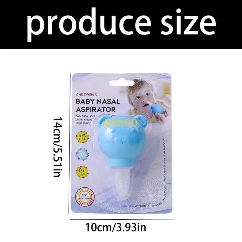 QX2D Hygienisches Baby-Nasensauggerät, abnehmbares Design, sanftes TPE-Werkzeug für die Säuglingspflege