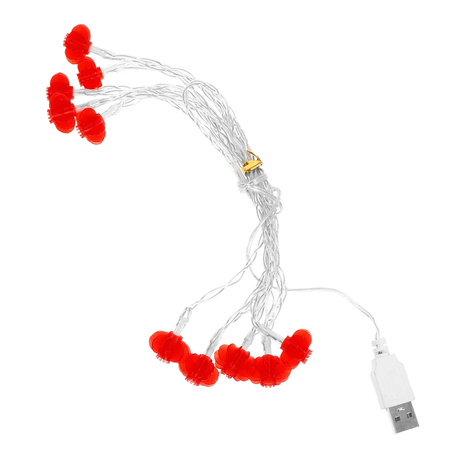 1 قطعة 6 سنتيمتر الأحمر فانوس أضواء الزخرفية 2 متر 10 المصابيح Usb التوصيل Led سلسلة ضوء لقضاء عطلة حفل زفاف حديقة الديكور احتفالي