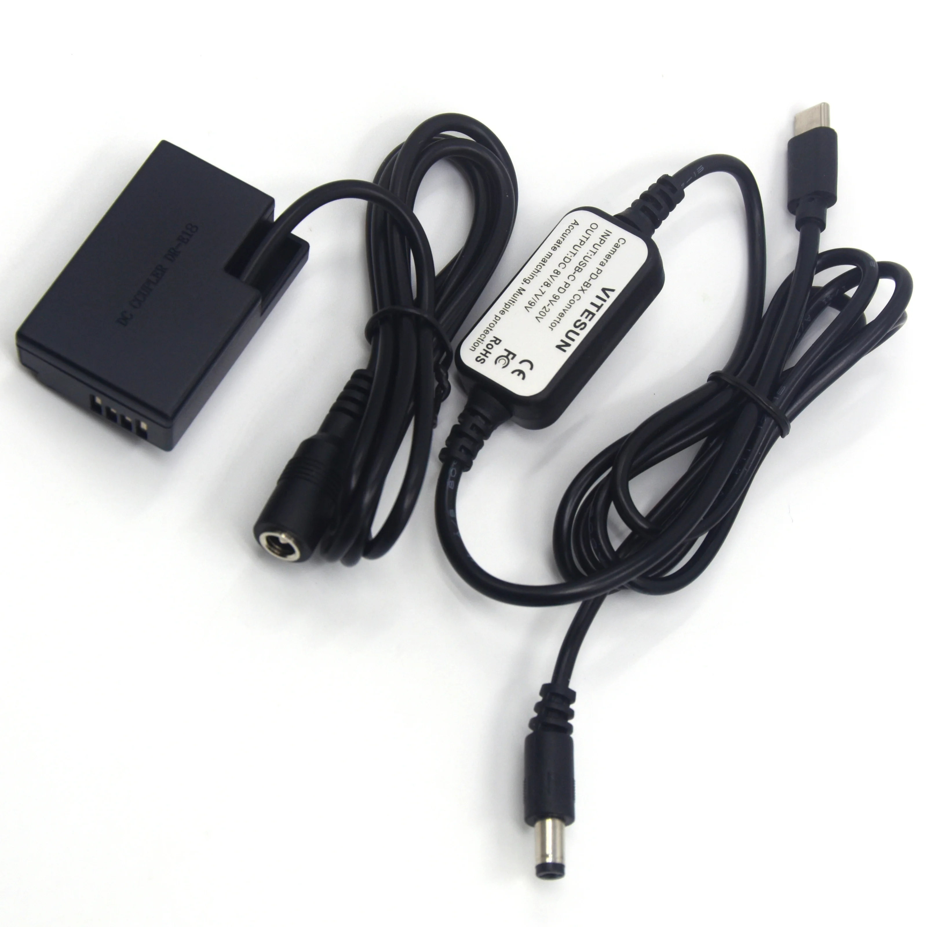 

USB Type C DC Cable LP-E17 Dummy Battery DR-E18 DC Coupler Power Supply for Canon Rebel SL2 T6i T8i EOS 77D 200D 800D Kiss X8i