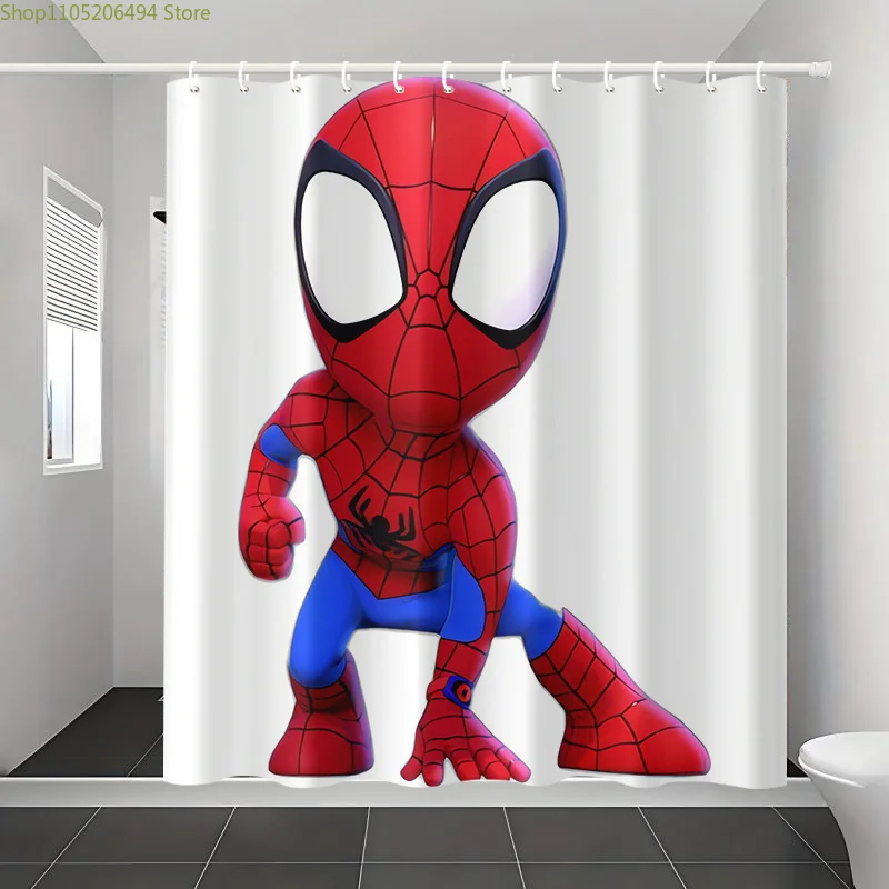 

1 шт. занавеска для душа Marvel Spider-Man, мультяшный дизайн, без необходимости сверления отверстий, простая установка, в комплекте.