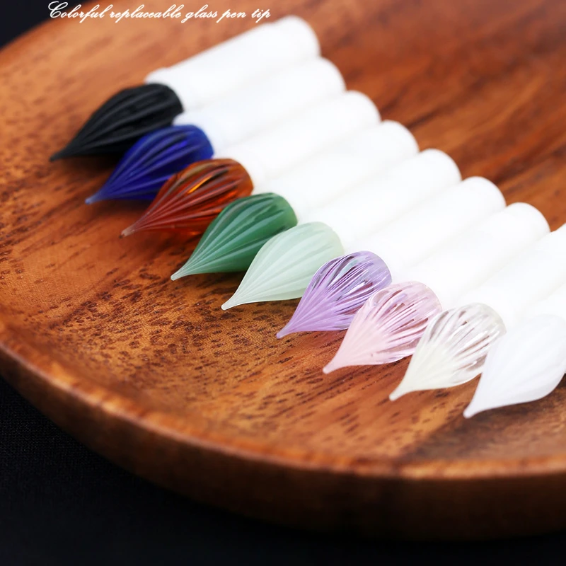 MAJOHN No.1 Ponta de vidro colorida transparente Dip Pen Tip Universal Pen Tip Set (compatível com M2C3V1 Maru Color N12)
