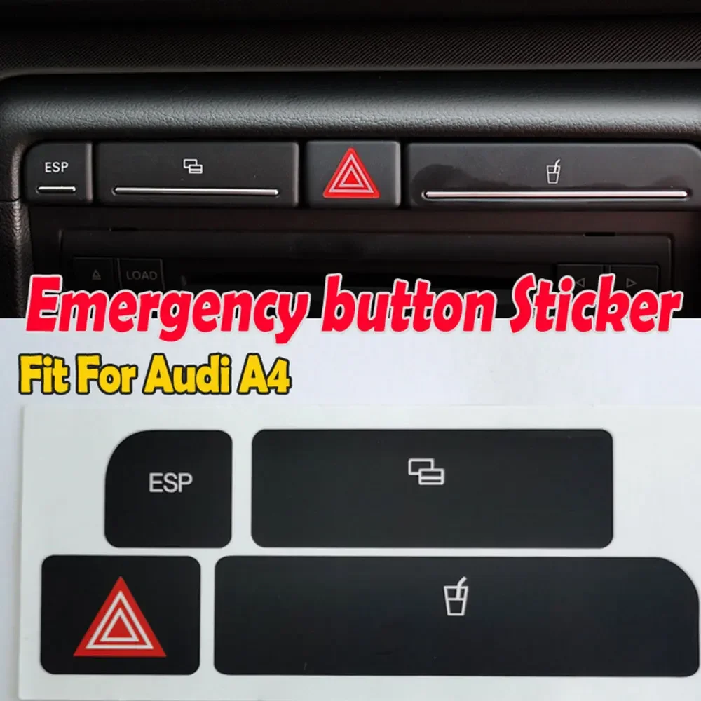 

1X Car Flash Switch Button Cover Stickers Cup Holder Repair Button Switch Decoration for Audi A4 04-06 (left Driver's Position)