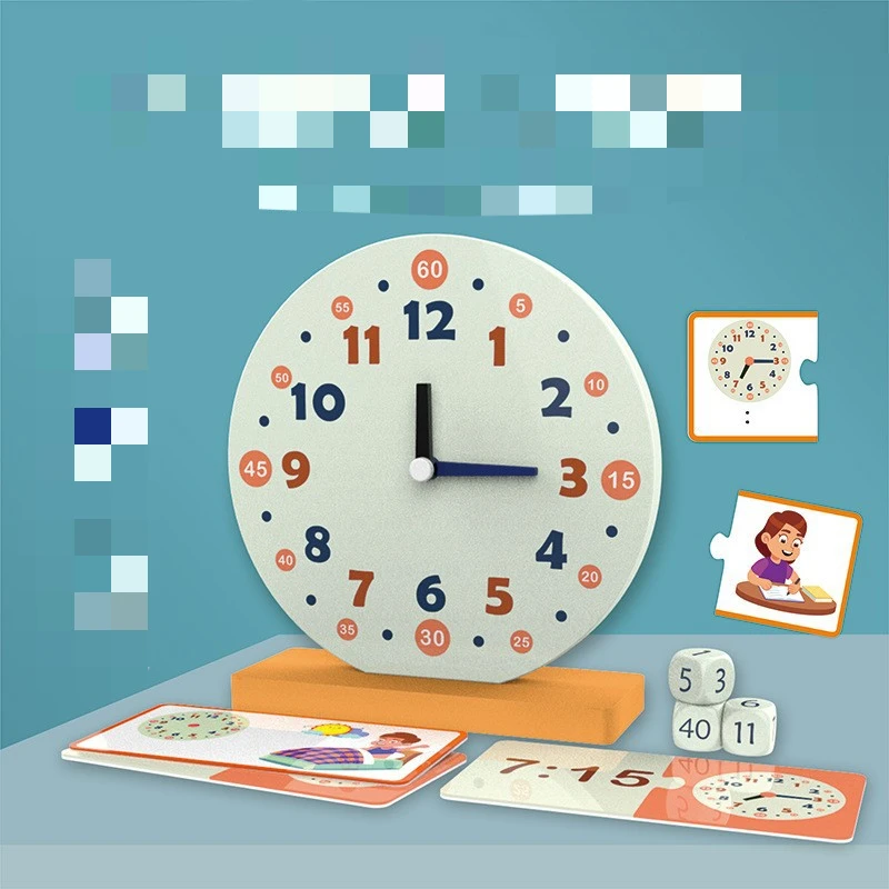 Montessori Teaching Aids Children's Calendar Weather Cognition Board Date Cognition Clock Watch and Time Puzzle 1pc