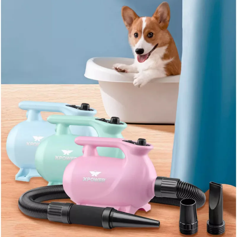 Lightweight Dog Dryer Stepless Speed Control Hair Blower 2 Speed Heating Pet Hair Dryer Low Noise Energy Saving Dogs Grooming