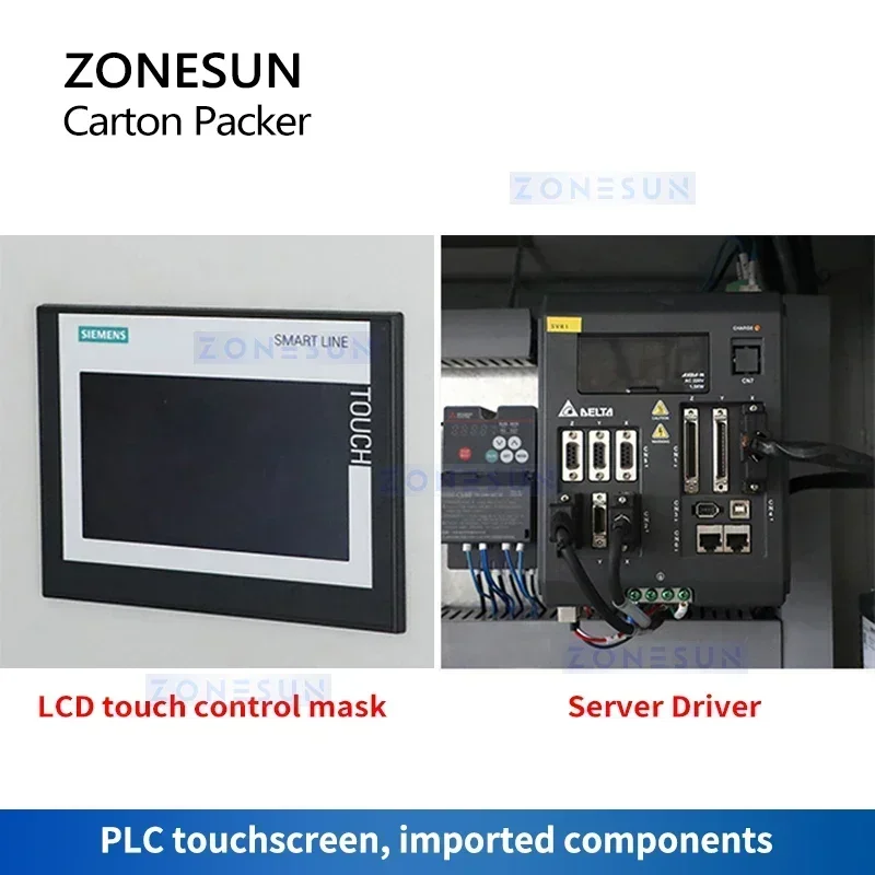เครื่องบรรจุกล่องอัตโนมัติ ZONESUN ZS-CPL พร้อมแขนหุ่นยนต์จับและตั้งกล่อง สำหรับสายการผลิต