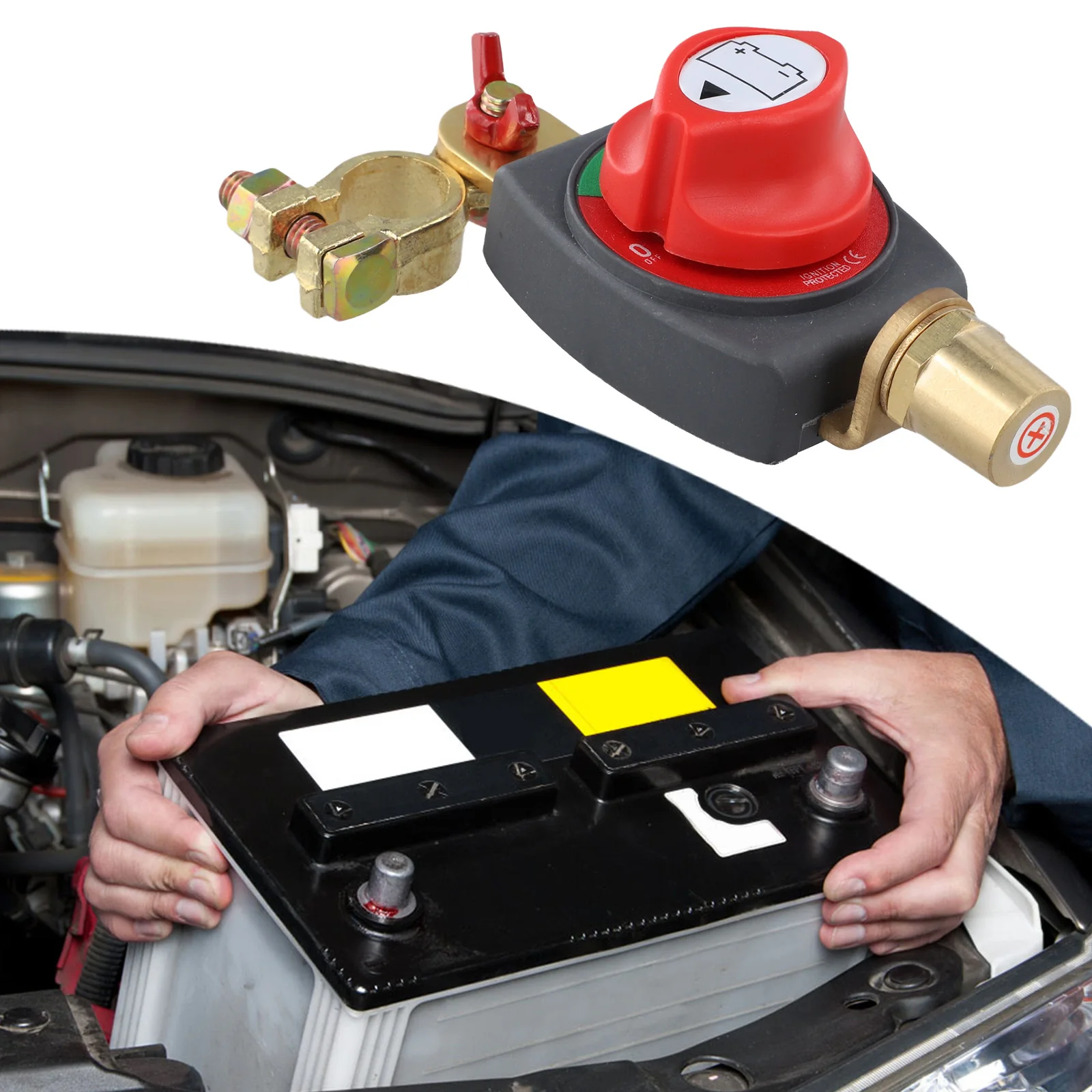 

Positive/Negative Adjustable Current Battery Cut-Off Switch For Car Trucks Yacht Top Post Battery Disconnect Switch