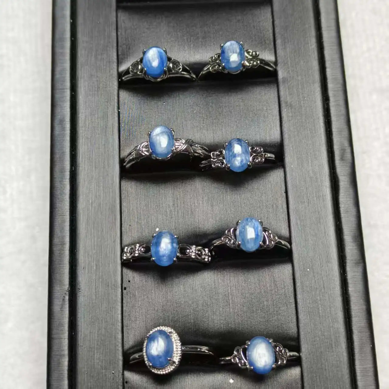 Großhandel Natürlicher Kyanit 6-14mm Verschiedene Arten Ringdesign Trendig und Vielseitig Einfach und Modisch Unisex Live Ring Geschenk – Detail 5