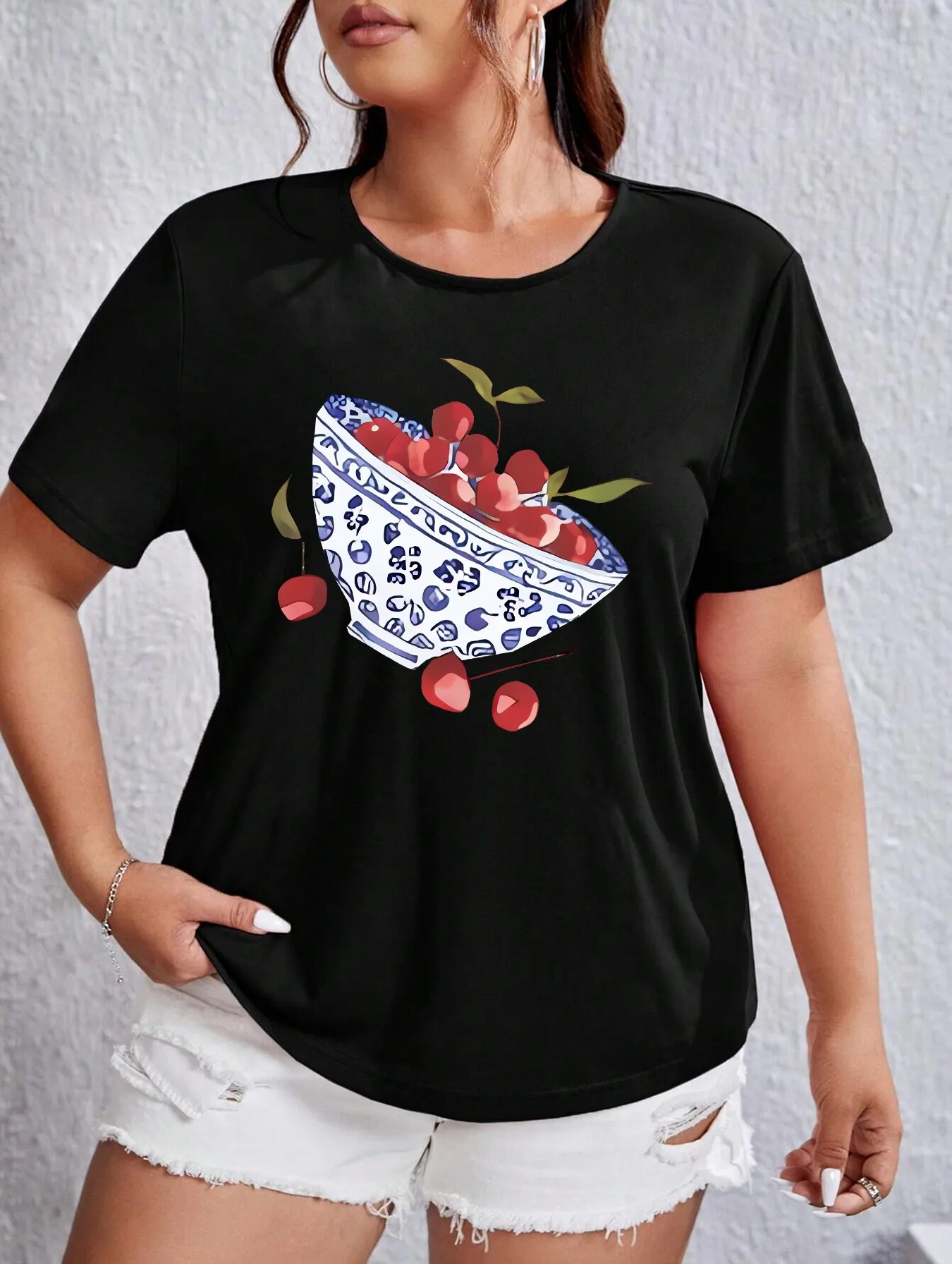 

Cherry Floral Graphic Print Summer Autumn Winter Cotton Men and Women T-shirt Short Sleeve Luxury Outdoor Sports Brand Clothing