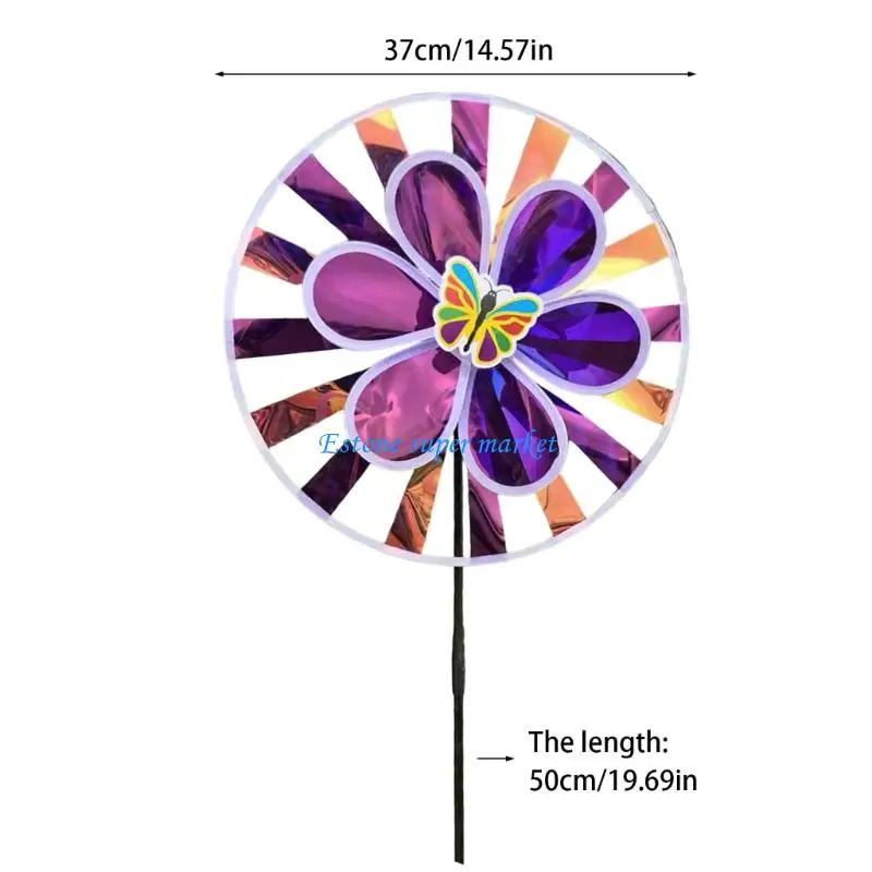 090B Cổ Điển Cối Xay Gió Lung Linh Hoa Pinwheel Gió Spinner Đồ Chơi Cho Sân Vườn Sân Decors Trẻ Cầm Tay Xoay Đồ Chơi 2 Chiếc