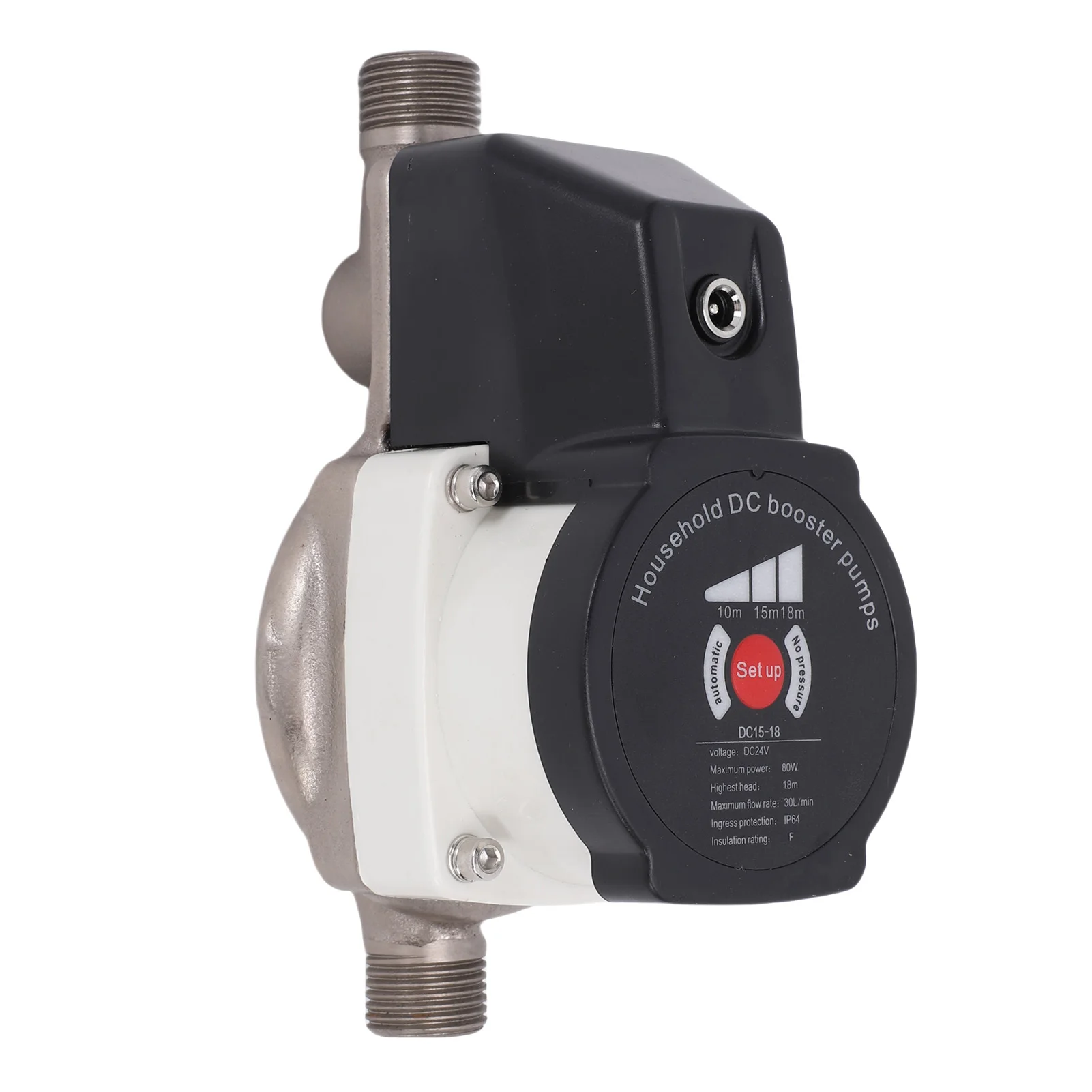 Smart Shower Water Pressure Booster Pump 475.5GPH 80W 36.2PSI Energy Saving for Home 1/2in NPT Interface Manual Automatic 2 Swit