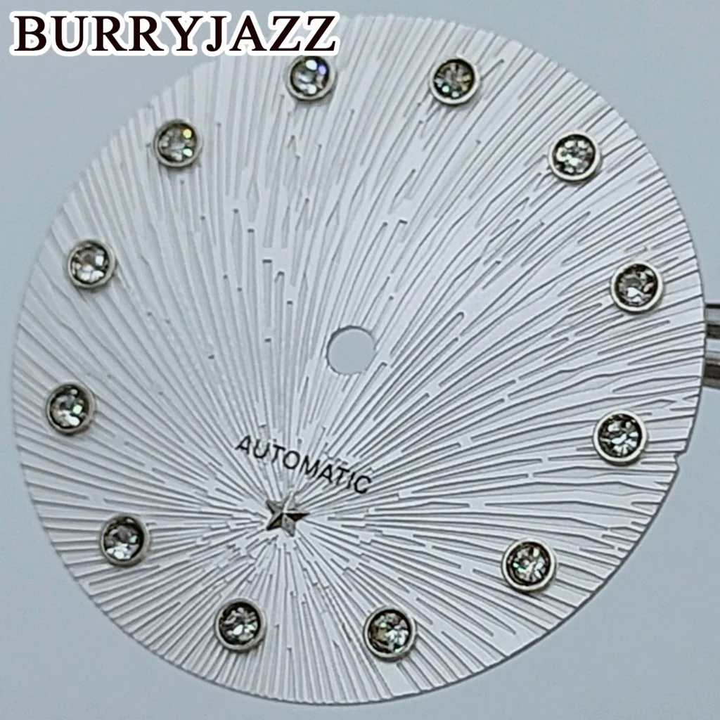 BURRYJAZZ 24.5mm Dial Deville Watch Dial With Diamond Index Star Decoration Fit For NH05 NH06 Lady's Watch Modified Accessories