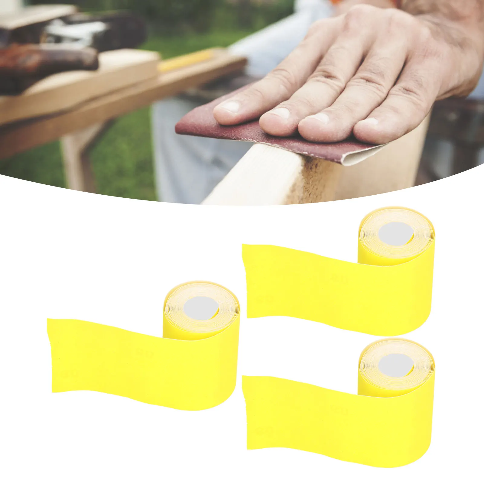 3 Pcs Sandpaper Roll Made of Good Quality Ceramic Alumina 80 Grit Abrasive Polishing Woodworking Aluminum Oxide Sanding Paper