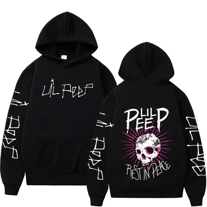 

Худи с принтом Lil Peep CryBaby Skeleton, унисекс, модная винтажная одежда в стиле хип-хоп, оверсайз, повседневные готические пуловеры