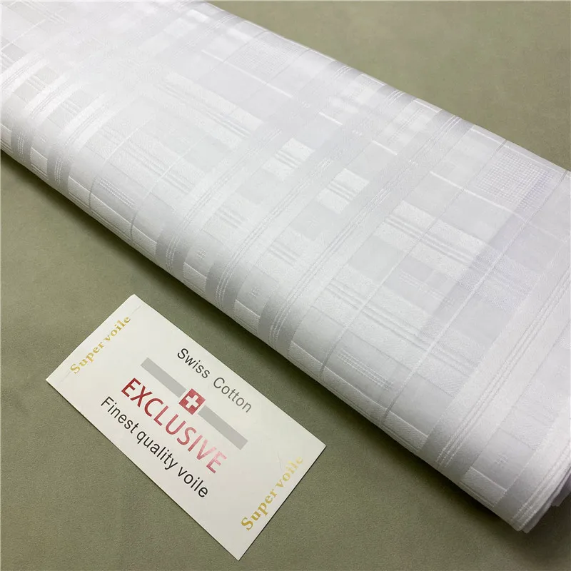 5 Yards African Soft Atiku Fabric For Men Suit Making Swiss Material 100% Cotton Pure white For Clothes Sewing Wedding  4L013101