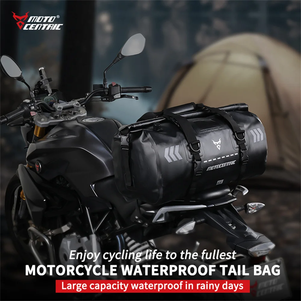 

MC New 2024 Men Motorcycle Riding Tail Bag Waterproof Motocross Bag Big Capacity Motorbike Travel Bag Reflective Wear-resistant