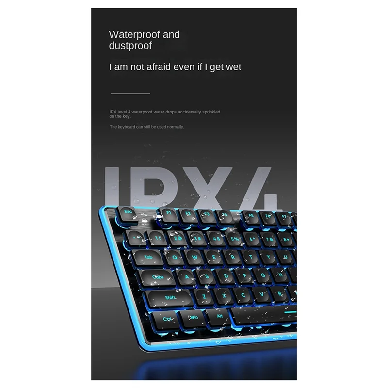 Teclado mecânico com fio com mouse led teclado silencioso teclado para jogos à prova d'água para esportes eletrônicos e uso de escritório