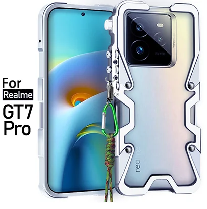 

Роскошный чехол из алюминиевого сплава с полым рассеиванием тепла для Realme GT 7 Neo6 SE 6 6T 5 Pro, противоударный для Realme RMX5010