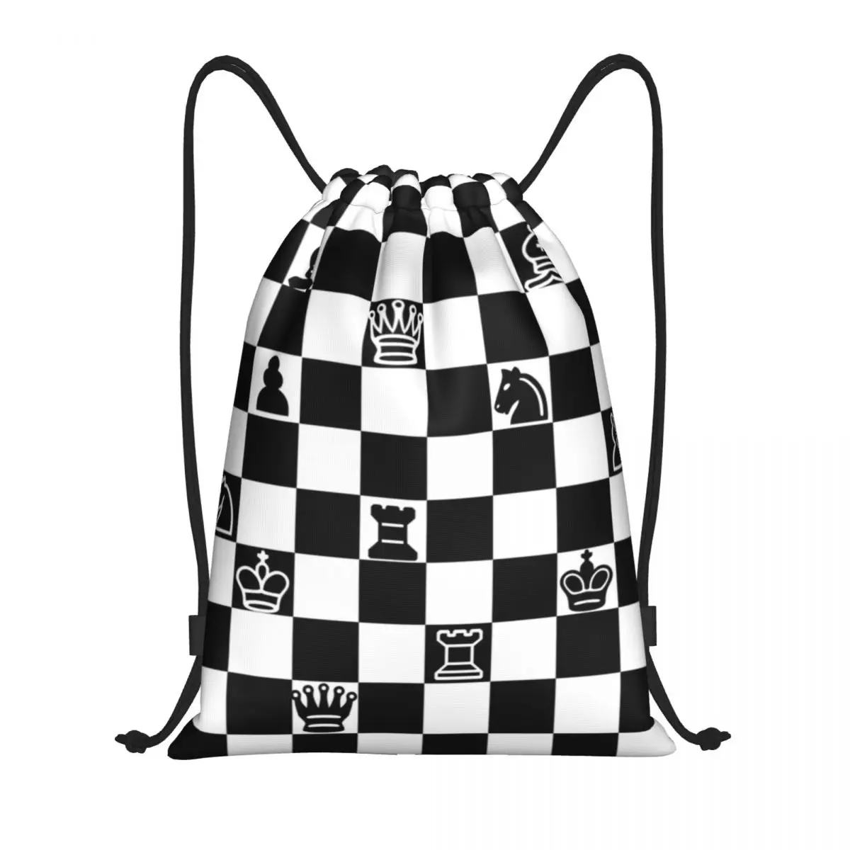 Custom Chess Lover Drawstring Bag for Training Yoga Backpacks Women Men Chessboard Game Sports Gym Sackpack