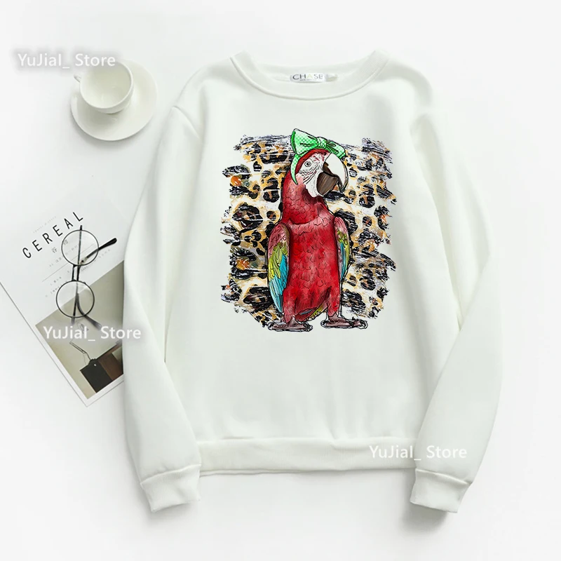 Crazy Bird Lady Graphic Print Sweatshirt Women Clothes 2022 Parrot Cockatiel Hoodie Femme Harajuku Kawaii Jumper Tracksuit