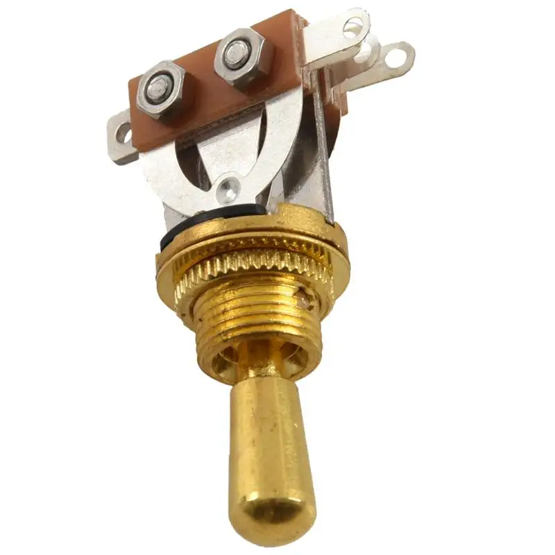 Gold Electric Guitar 3 Way Toggle Switch Pickup Selector Switch with Brass Tip Knob