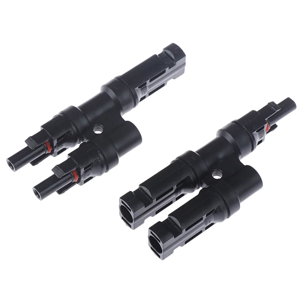 

Solar Panel Connector Black Photovoltaic Adapter Waterproof Dustproof Uv Resistant For Cable Wire Electrical System Parallel