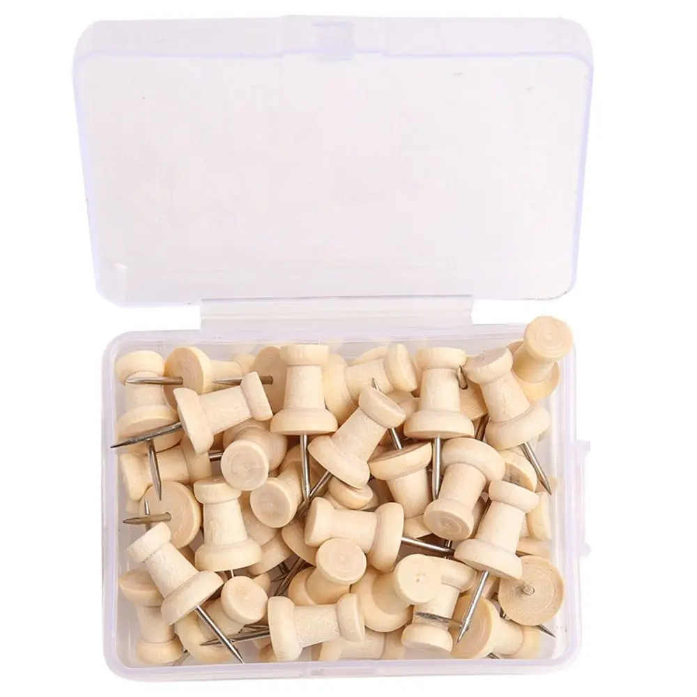 

50PCS Wall Cards Photos Pushpin Thumbtack Cork Board Buttons Pins Board Tacks Push Pins Wooden Plastic Thumb Tacks Pins Home