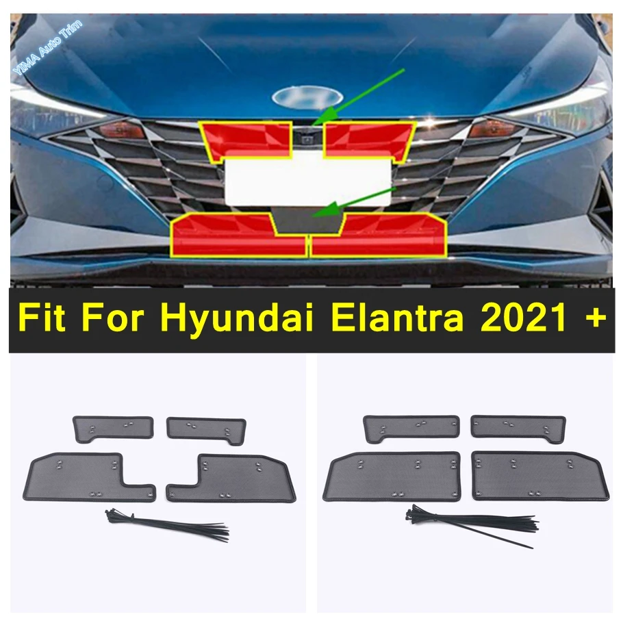 

Car Front Grille Insect Net Cover Screening Mesh Insect-Proof Exterior Protection Accessories Fit For Hyundai Elantra 2021 2022