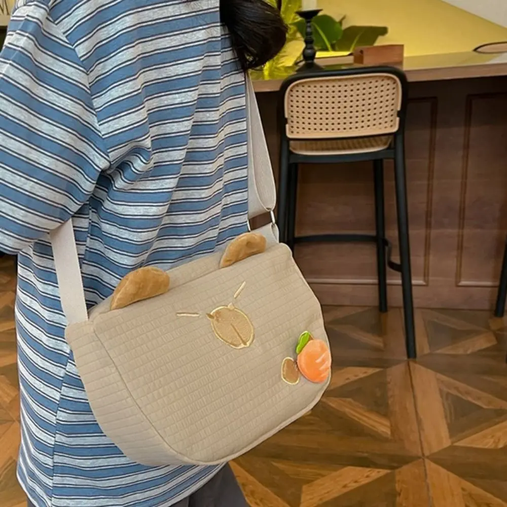 Casual Snot Capybara Shoulder Bag Carrot Cute Pink Piggy Crossbody Bag Fashion Bear Black Eyes Sling Bag Girls